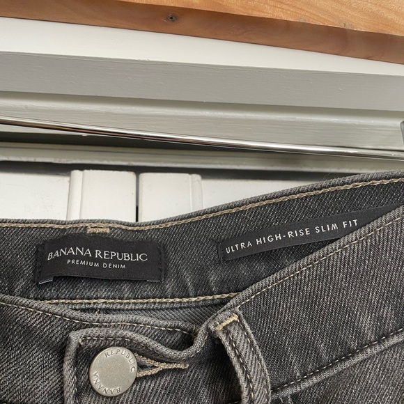 Banana Republic Slim Jean Charcoal Gray Wash 25 - Picture 11 of 13